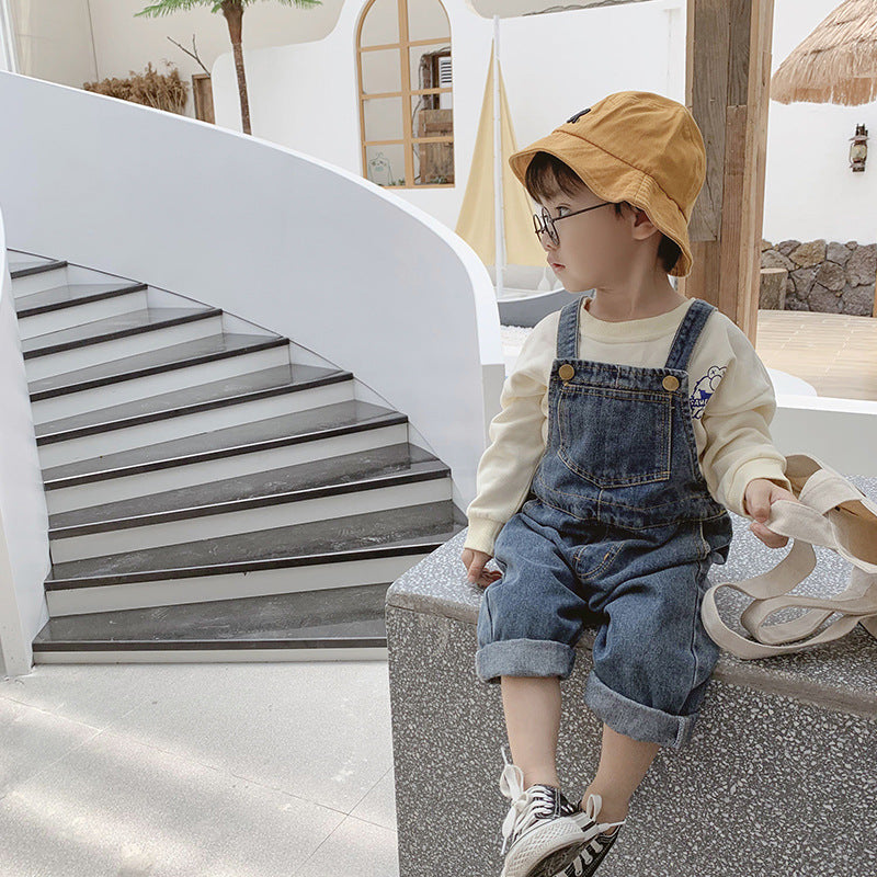 Korean-Style Denim Overalls for Kids