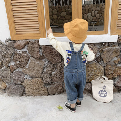 Korean-Style Denim Overalls for Kids