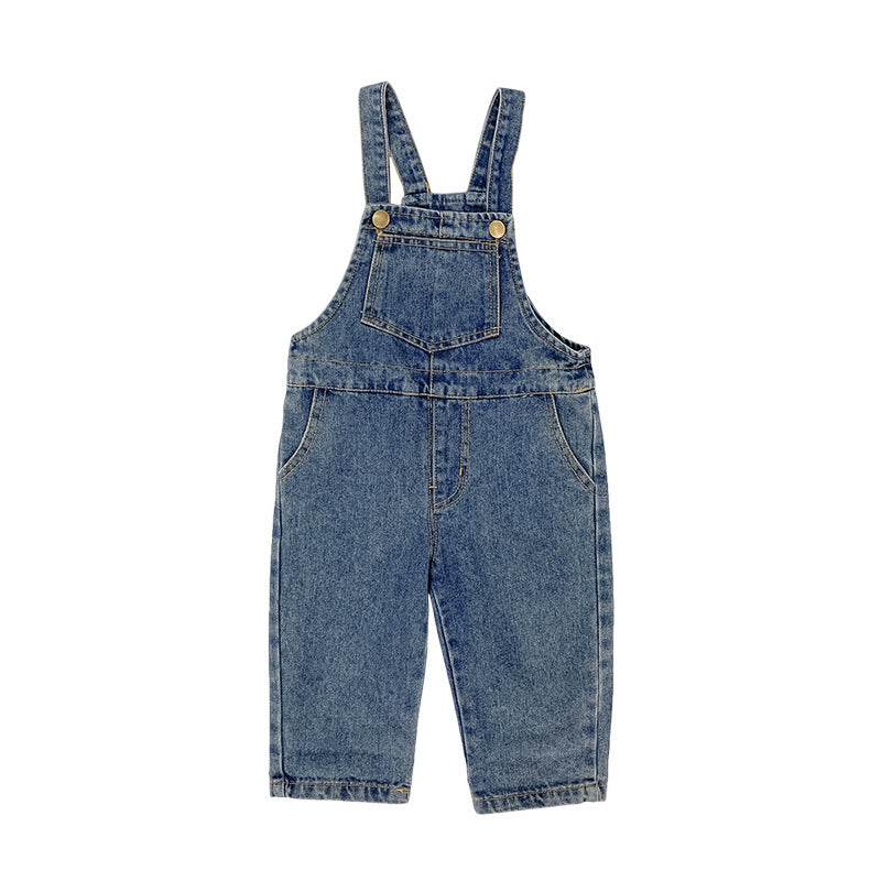 Korean-Style Denim Overalls for Kids