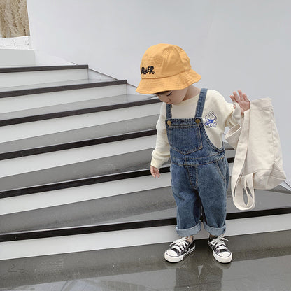 Korean-Style Denim Overalls for Kids