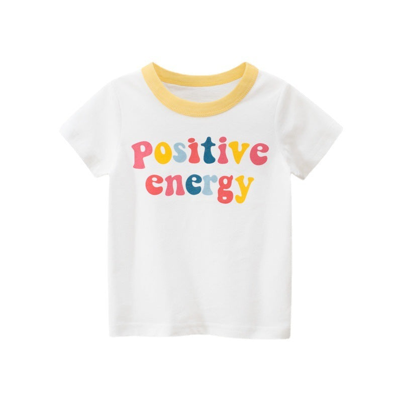 Korean-Style Cartoon Print T-Shirt for Girls