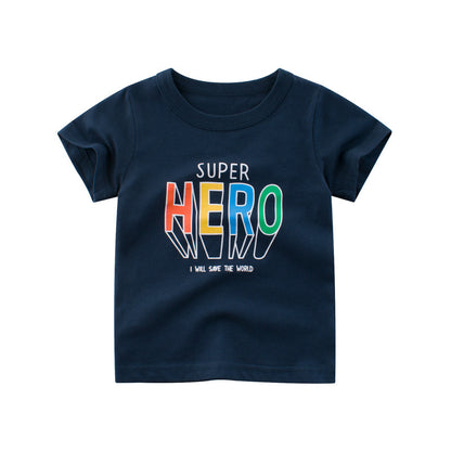 Sports-Inspired Letter Print T-Shirt for Kids