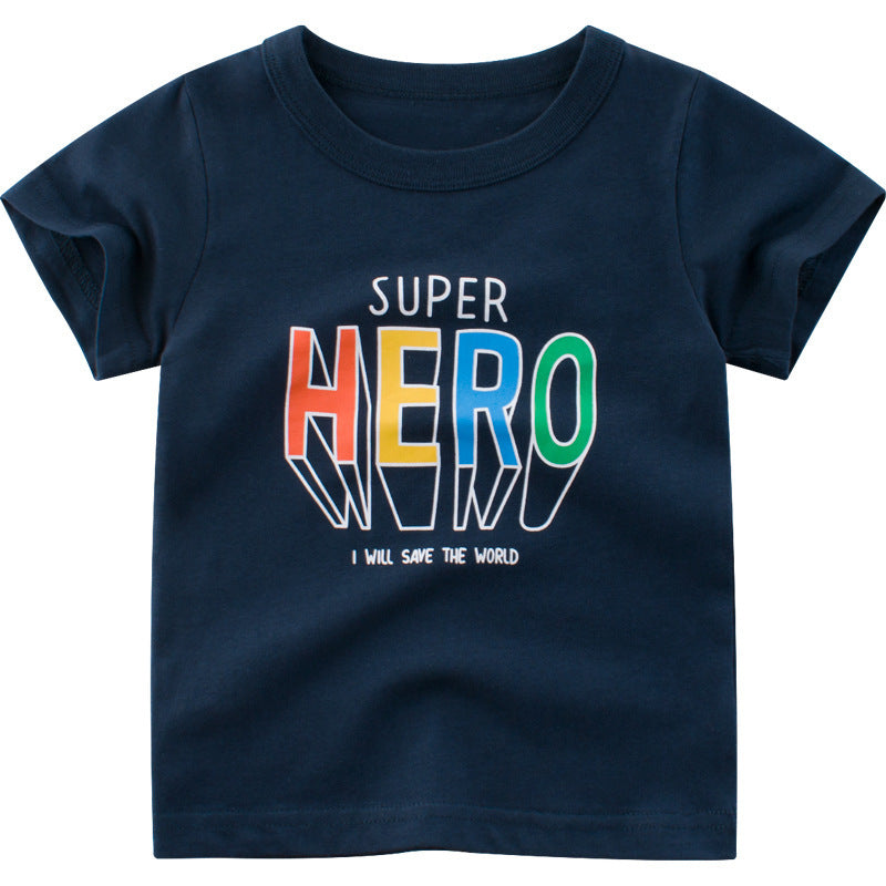 Sports-Inspired Letter Print T-Shirt for Kids